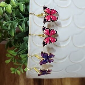 BUTTERFLY CHARM EARRINGS, Choice of Color